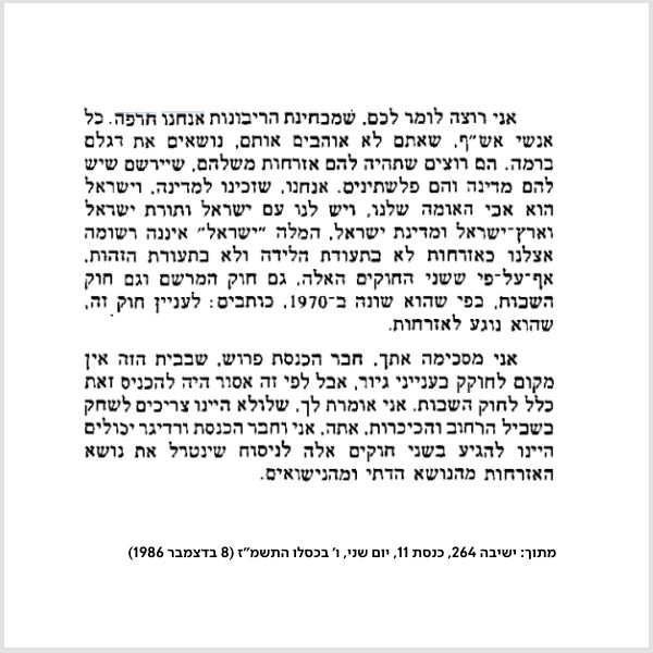 דברי ח"כ אלוני מישיבת הכנסת 08.12.86