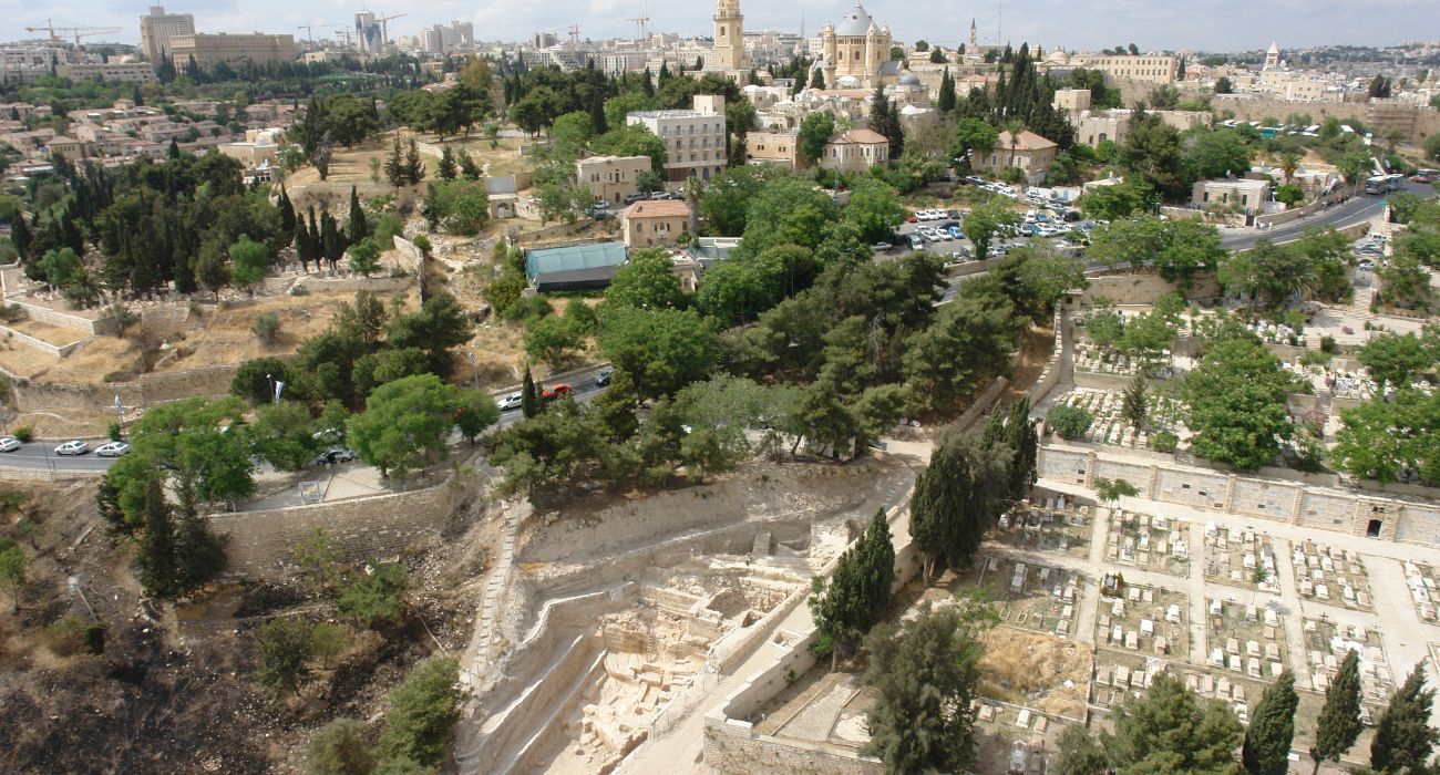 מבט אווירי על החפירה בהר ציון
