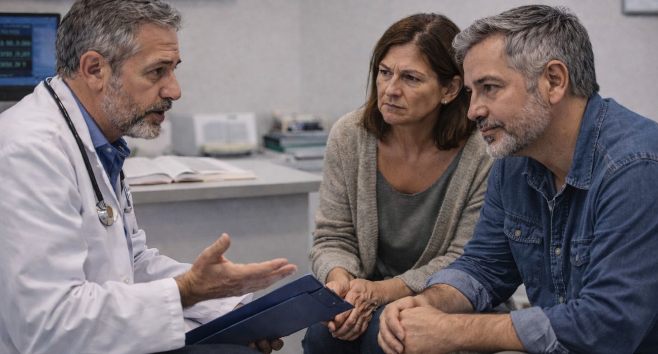 משפחה מדברת עם הרופא